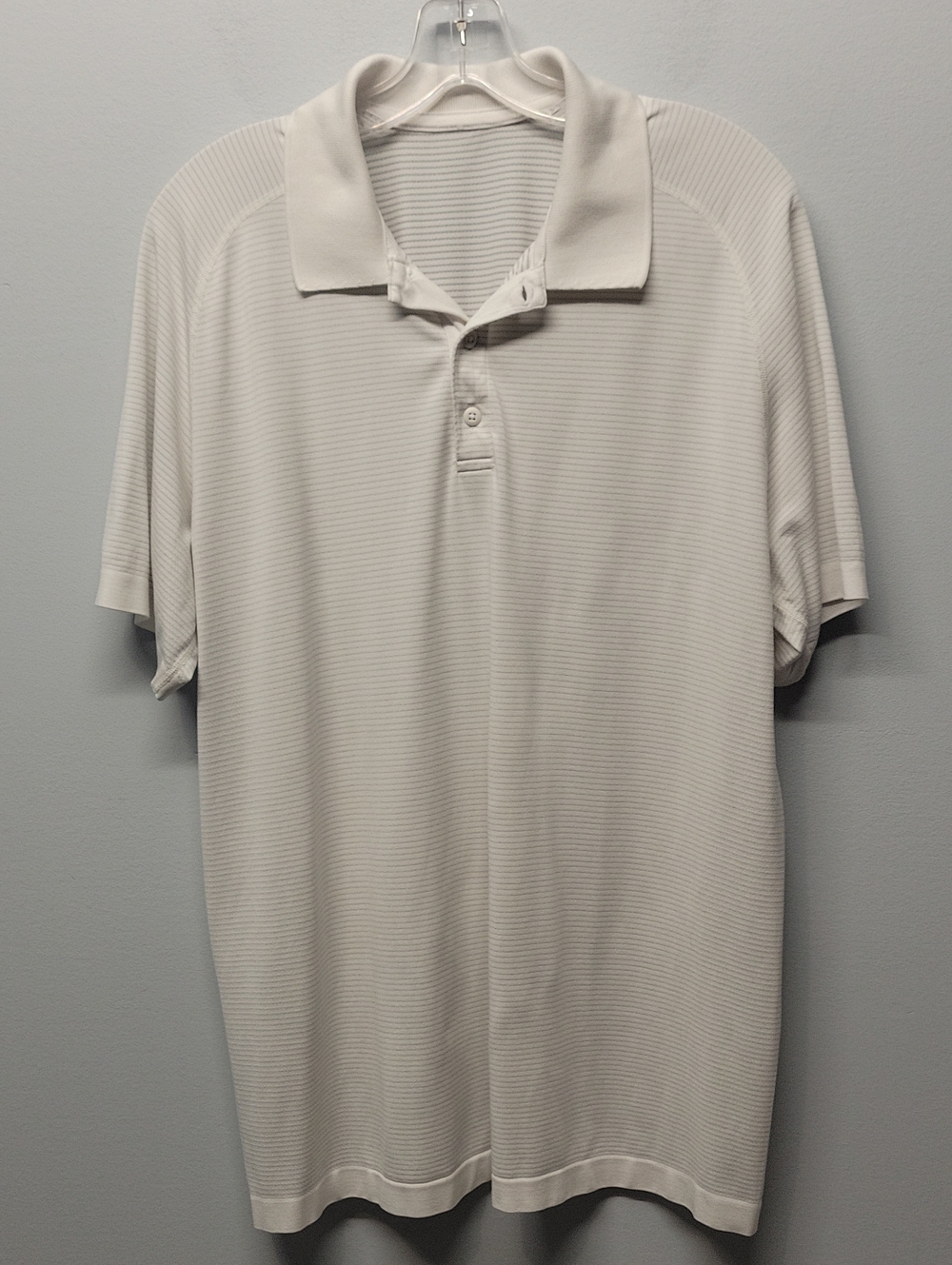 Lululemon white metal vent tech polo shirt mens XL
